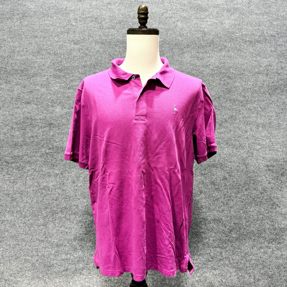 Tailor Byrd Mens XXL Pink Polo Shirt Flamingo Logo Short Sleeve Cotton Blend